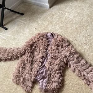Pink shaggy sweater